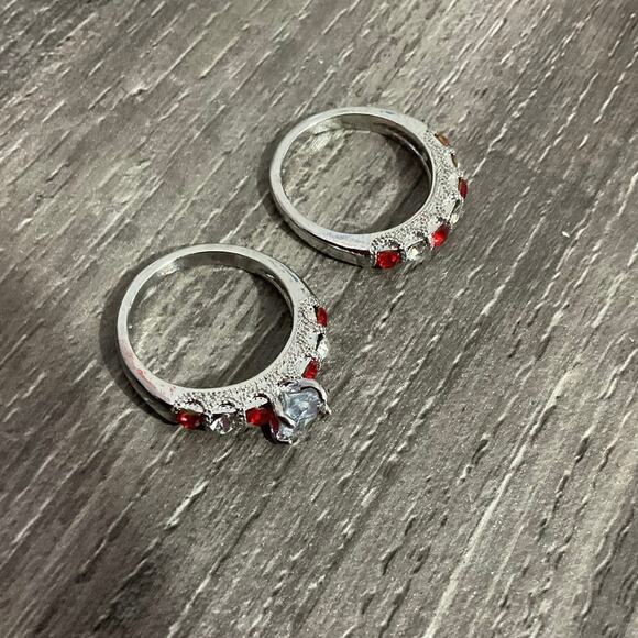 NWT CZ Ruby & Diamond 2PC Set Size 8 - Picture 3 of 10